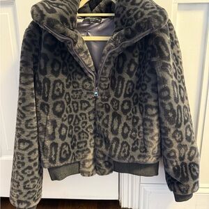 Generation Love Gray Leopard Teddy Jacket